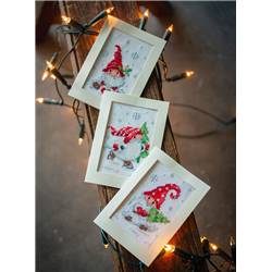 Gnomes de Noël - Cartes de voeux à broder - Vervaco