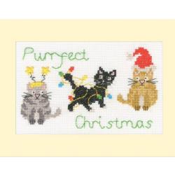 Purrfect Christmas - Kit Carte de Voeux - Bothy Threads