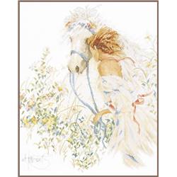Cheval et Fleurs - Kit point de croix - Lanarte