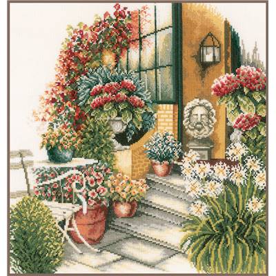 Terrasse en Fleurs d'Automne - Kit point de croix - Lanarte