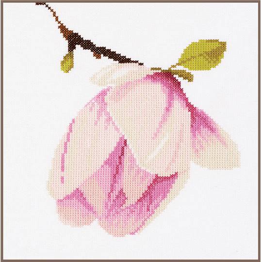 Bouton de Magnolia - kit aïda - Lanarte
