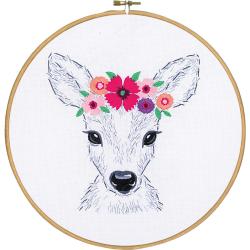 Cerf avec Fleurs - Kit broderie Créative - Vervaco