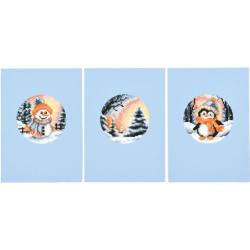 Hiver - Kit Cartes de Vœux Point de Croix - Vervaco