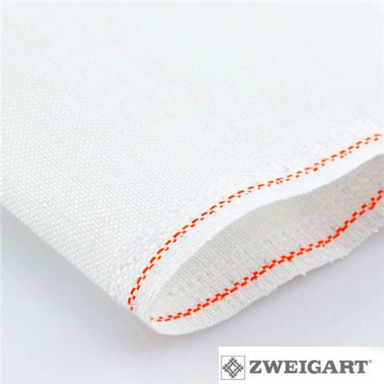 Toile lin 12,6 fils Belfast Zweigart - Blanc (100)