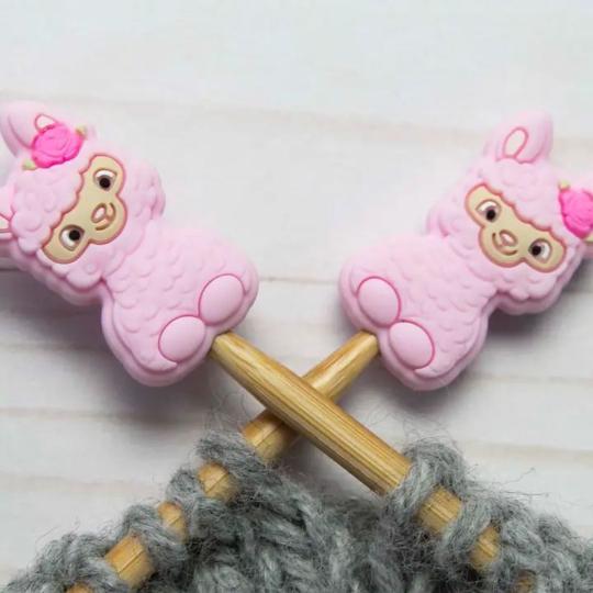 2 Protège-pointes pour Aiguilles et Crochets - Alpaga Rose