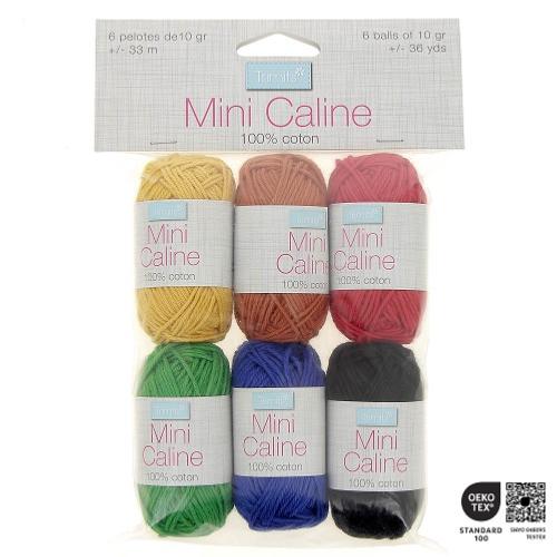 Sachet de 6 pelotes de coton Mini Caline - Couleurs basiques