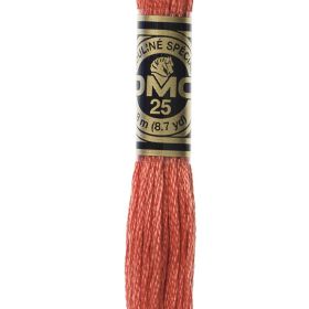 Fil à broder mouliné DMC coloris 350 Rouge Vermillon