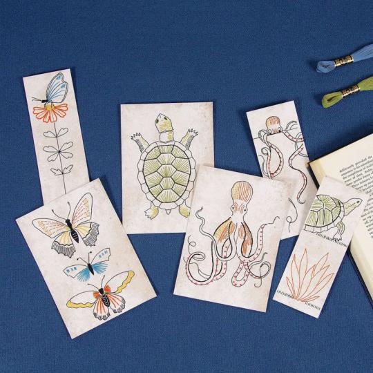 Animaux  - Kit Cartes à broder Nathalie Weinzaepflen - DMC