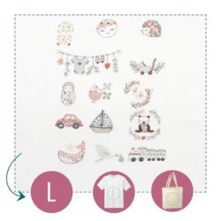 Riolis RI-1123 Kit Broderie Point De Croix Naissance Fille Rose - Toile Aida, Fils Anchor, Création Anna Korol