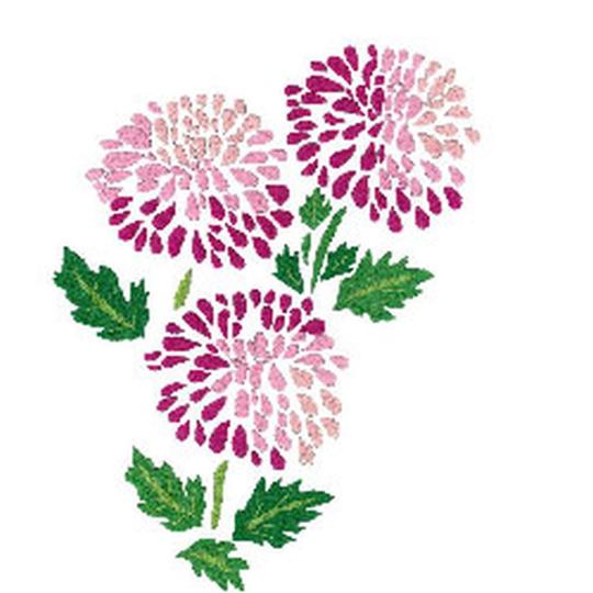 Napperon à broder Pompons Fuchsia 5 formats – Luc Créations