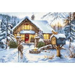 Bienvenue sous la neige – Kit point de croix Noël Luca-S