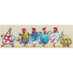 Kit De Broderie Point De Croix Riolis - Motif Anémones - Avec Toile Aïda, Fils, Aiguille Et Instructions