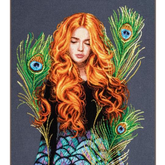 The peacock's muse • Kit point de croix - Lanarte