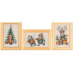 Contes d'hiver dans la forêt - Kit 3 Miniatures Point Compté - Vervaco