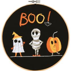Kit à broder BOO! avec cercle Halloween 20 cm - Vervaco