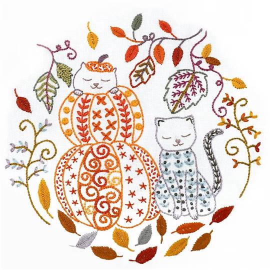 Vive l'Automne - Kit broderie - Un chat dans l'aiguille