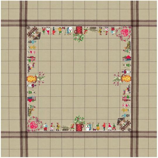 Skieurs - Nappe à broder 140 x 140 cm - Le Bonheur des Dames