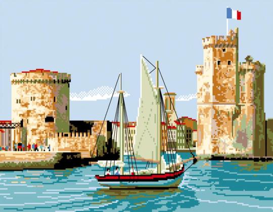 Canevas Pénélope Le Port de la Rochelle  - Luc Créations