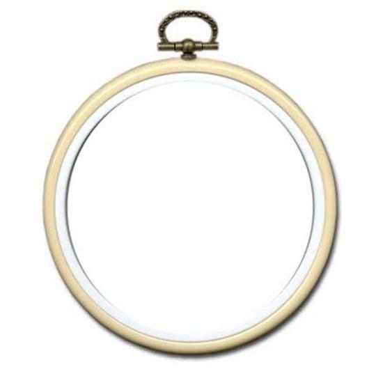 Tambour plastique rond 10 cm Écru