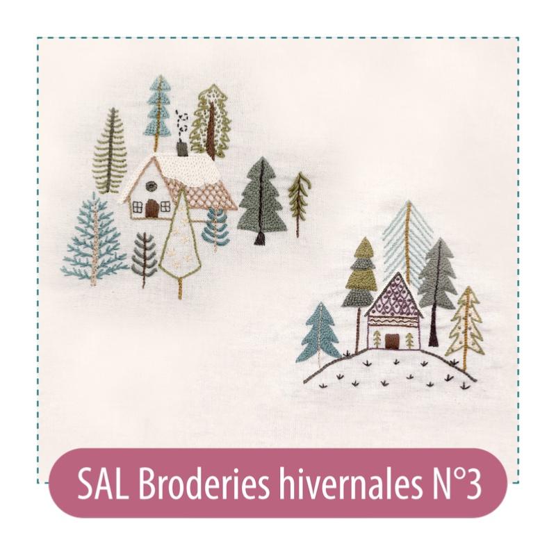 Broderies Hivernales n°3  - Kit SAL Un chat dans l'aiguille