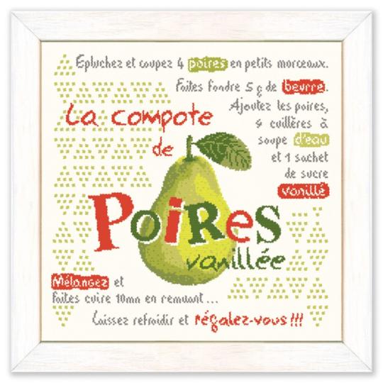 Compote de poires - Fiche point de croix Lilipoints