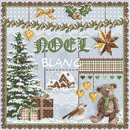 Noël Blanc - Fiche Point de Croix - Madame La Fée