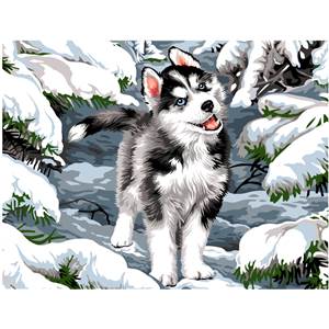 Cache neige - Canevas Chien Husky - Margot de Paris