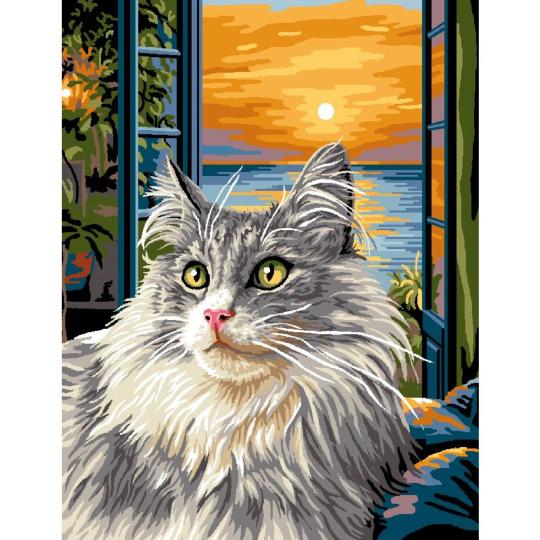 Canevas pénélope Chat Orsane  - Luc Créations