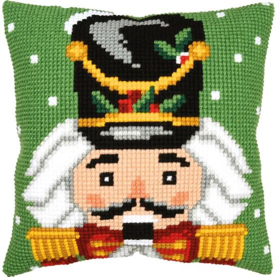 Casse-noix vert – Kit Coussin Point de Croix Noël – Vervaco
