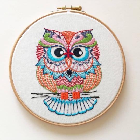 Hibou coloré - Kit broderie