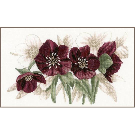 Hellebores - Kit point de croix - Lanarte