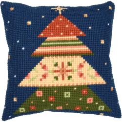 Sapin de Noël scandinave - Kit Coussin Point de Croix Noël - Vervaco