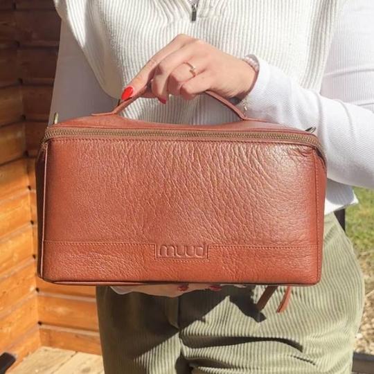 Sac bandoulière Cleo Midi muud – cuir Rich Brown