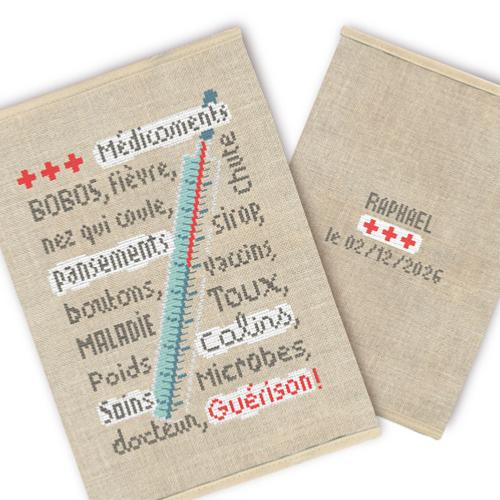 Protège carnet de santé "Thermomètre" Semi-Kit - Lilipoints