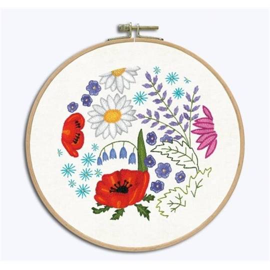 Fleurs Coquelicot - Kit Broderie Traditionnelle - Le Bonheur des Dames