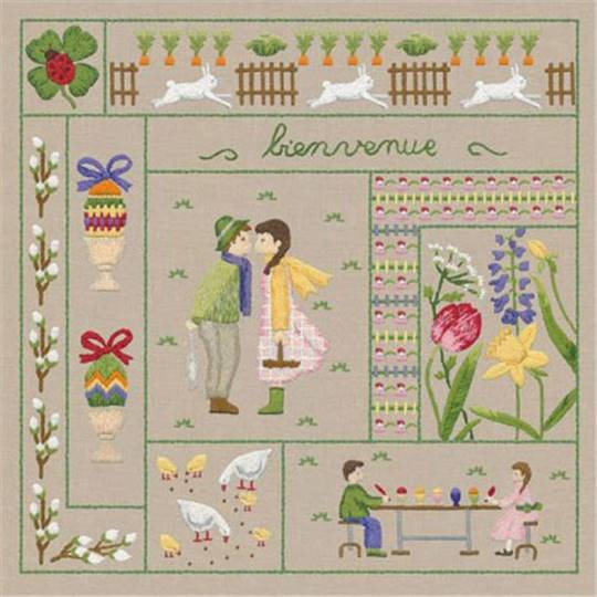 Bienvenue Avril - Kit Broderie Traditionnelle - Le Bonheur des Dames