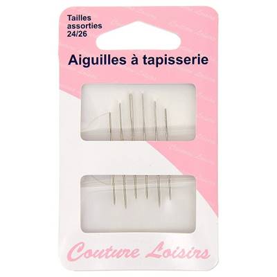 Aiguilles à tapisserie assorties n°24 à 26