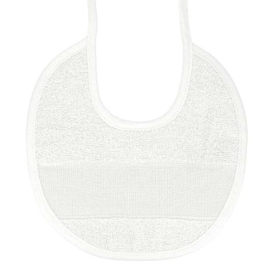 Bavoir à broder Blanc rond – Cadeau naissance