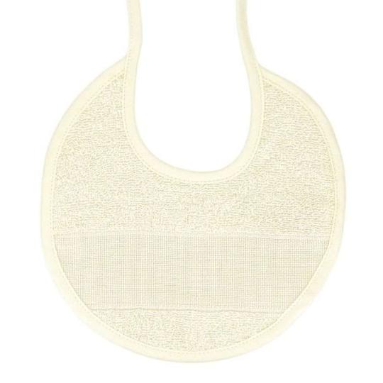 Bavoir à broder Écru rond – Cadeau naissance