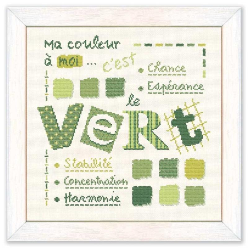 Fiche Point de Croix Lilipoints - Mes CouleursVert X005