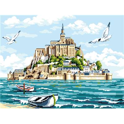 Le Mont Saint Michel - canevas pénélope - Luc Créations
