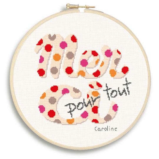 Merci pour tout (pois) - Fiche point de croix - Lilipoints