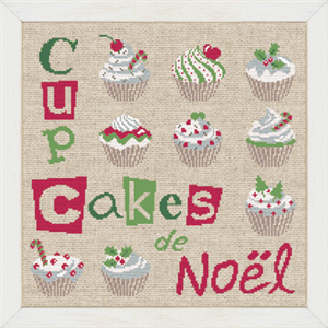 Cupcakes de Noël - Fiche point de croix - Lilipoints