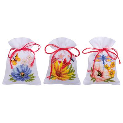 Kit Sachet senteur à broder Fleurs Colorées - Vervaco