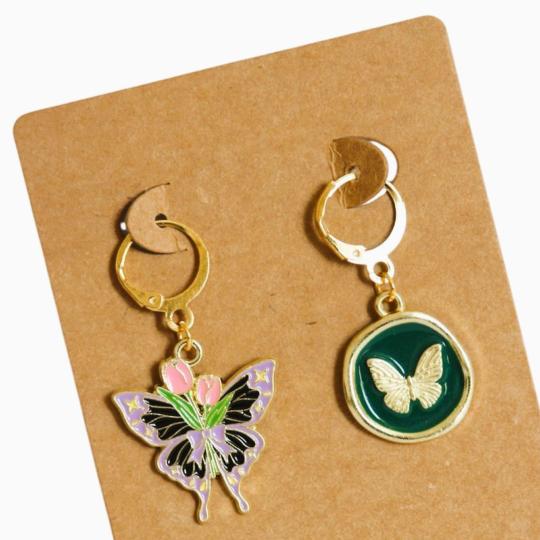 Lot de 2 anneaux Marqueurs de Maille - Papillon Nuit