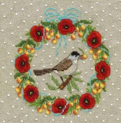 Kit Point De Croix Le Bonheur Des Dames - Motif "Novembre", 18x28cm, Tissu Evenweave 30ct