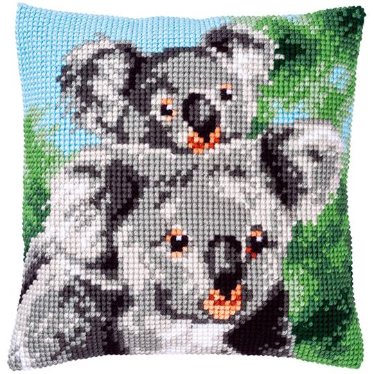 Koala avec Bébé - Kit Coussin Gros trous - Vervaco