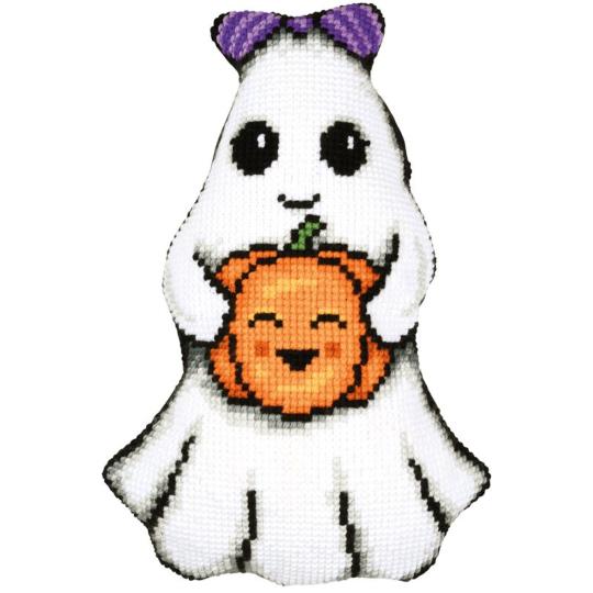 Kit coussin Halloween Fantôme avec dos - Vervaco