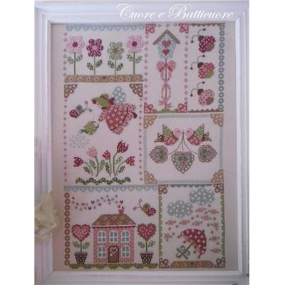 Spring in Quilt - Fiche point de croix - Cuore e Batticuore