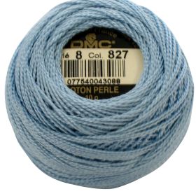 Bobine Fil Coton perlé DMC n°8 - 827 Bleu myosotis